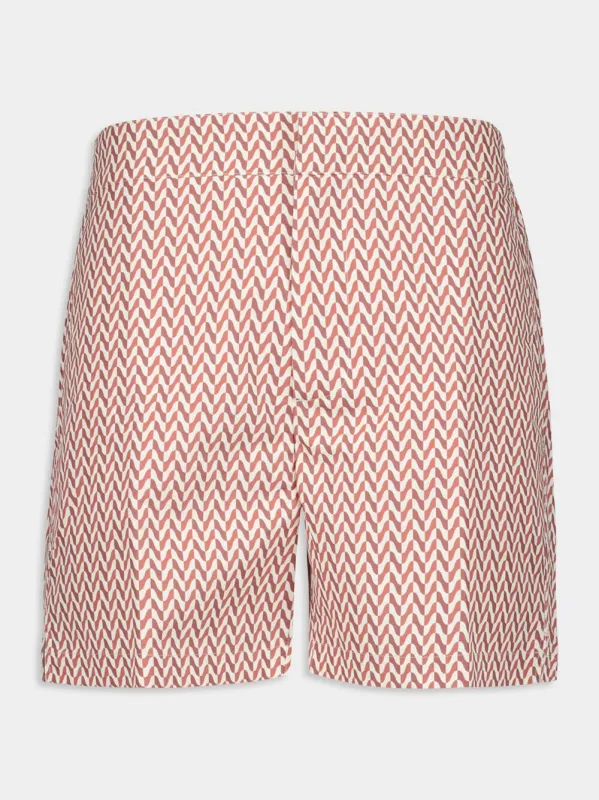 Copacabana Herringbone Classic Swim Shorts made by Fashion Clinic