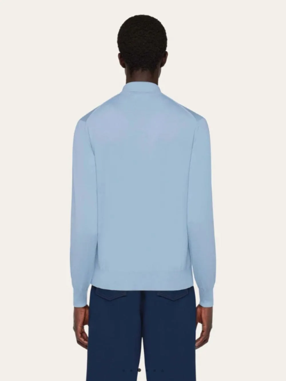 Long-Sleeved Silk Blend Polo sold by Fashion Clinic product image thumbnail 4