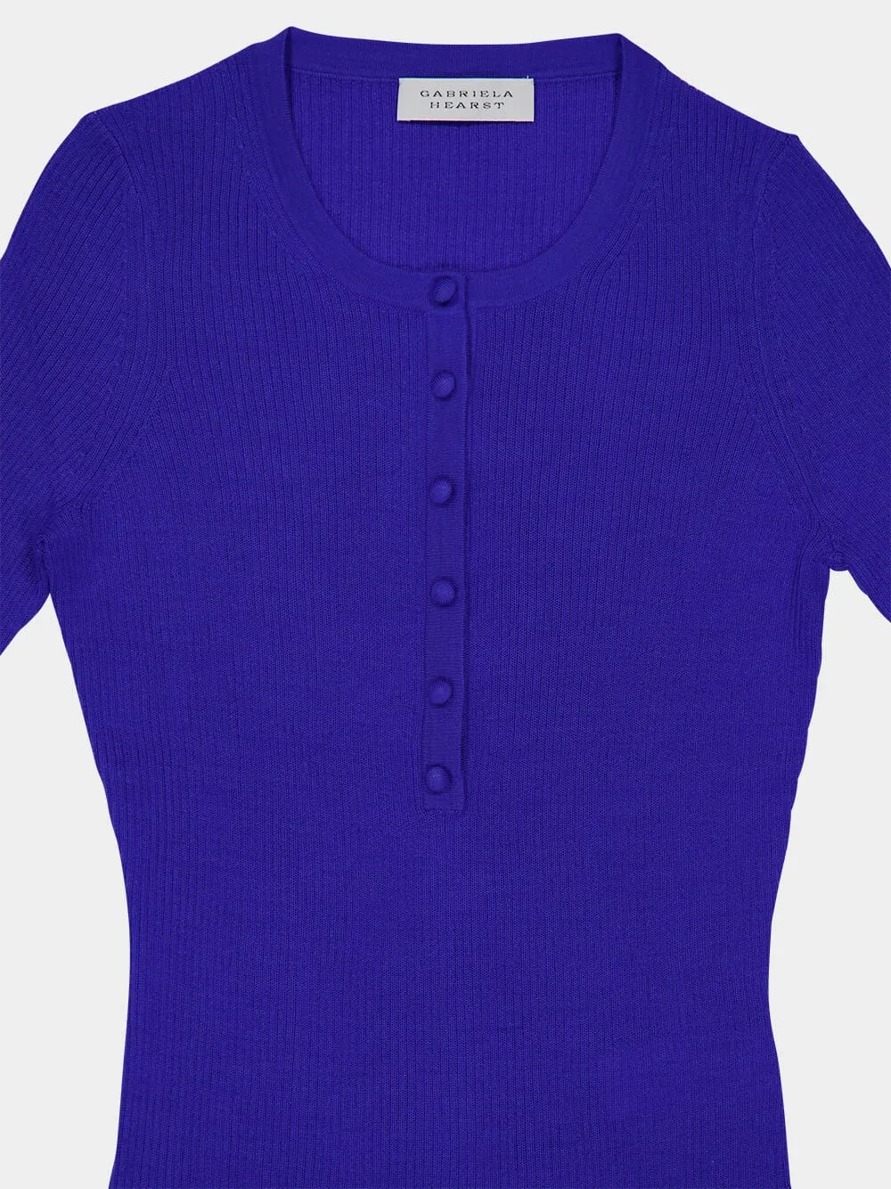 Sapphire Cashmere-Silk Henley Top sold by Fashion Clinic product image thumbnail 3