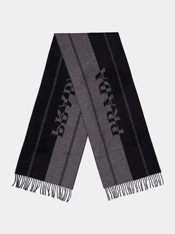 Wool Scarf with Jacquard Logo sold by Fashion Clinic