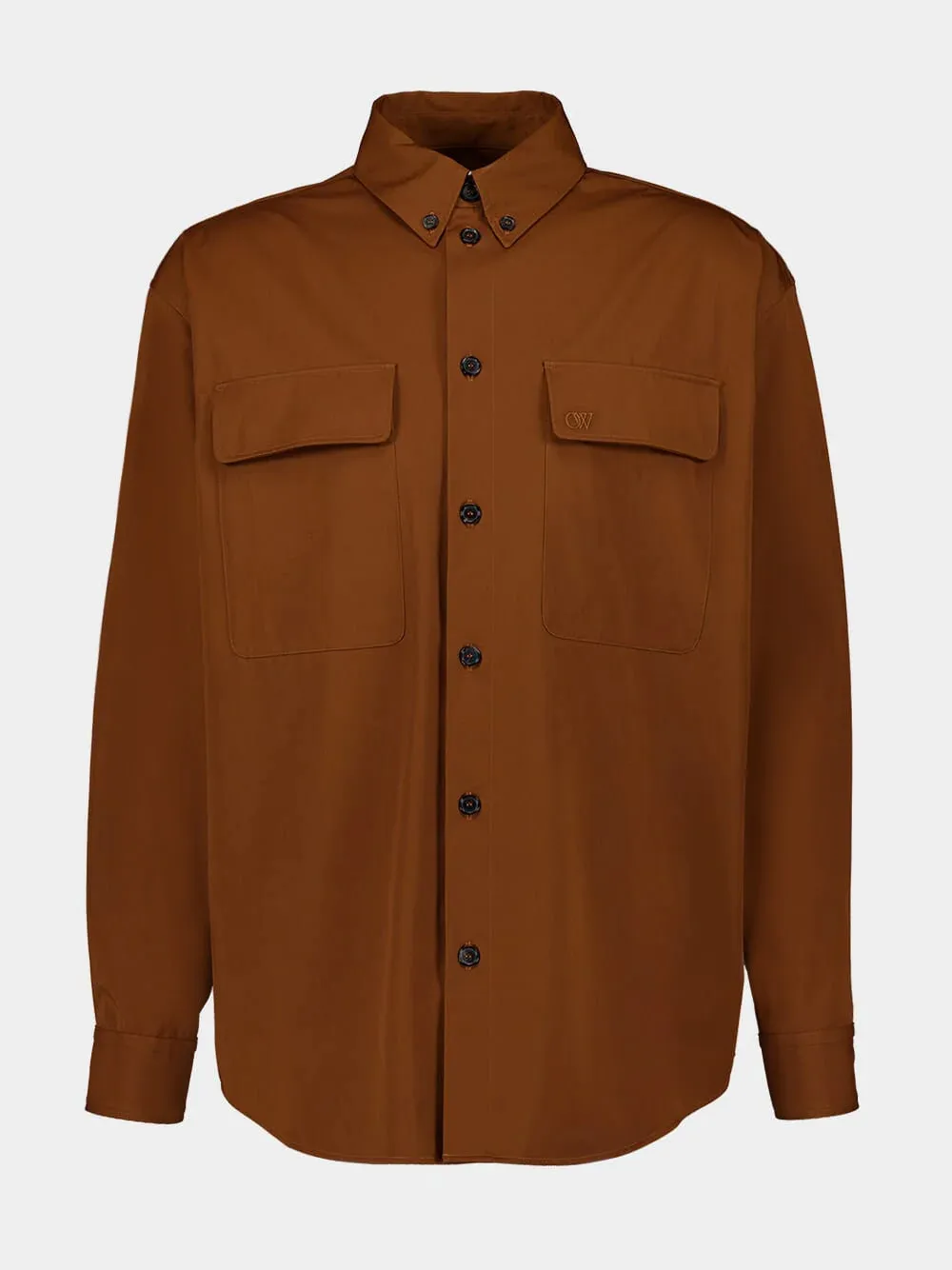 Tobacco Brown Embroidered Shirt sold by Fashion Clinic