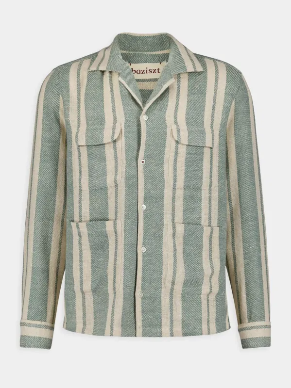 Kurt Matka Silk Stripe Shirt sold by Fashion Clinic