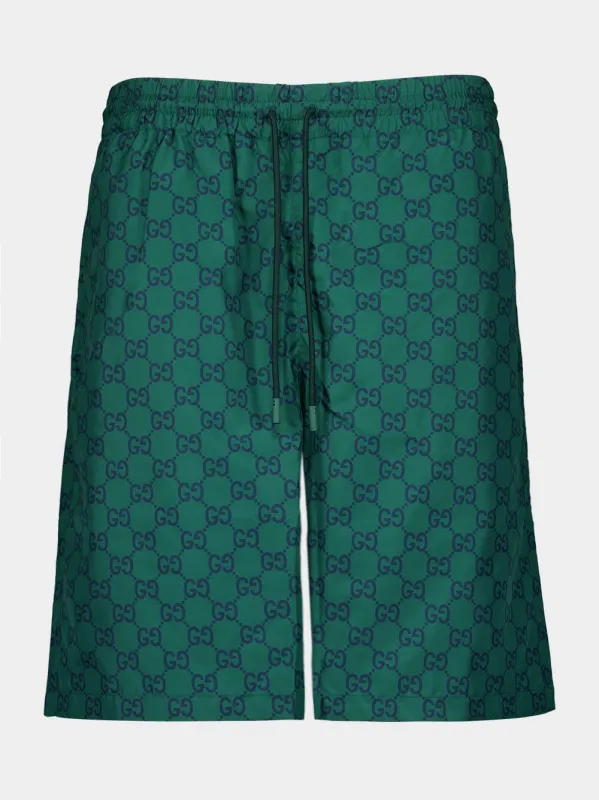 Maxi Gucci Print Green Swim Shorts sold by Fashion Clinic