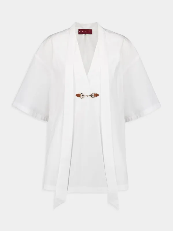 Cotton Horsebit Poplin Mini Dress sold by Fashion Clinic