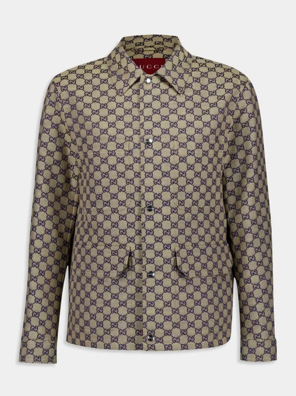 GG Linen Blend Canvas Jacket sold by Fashion Clinic