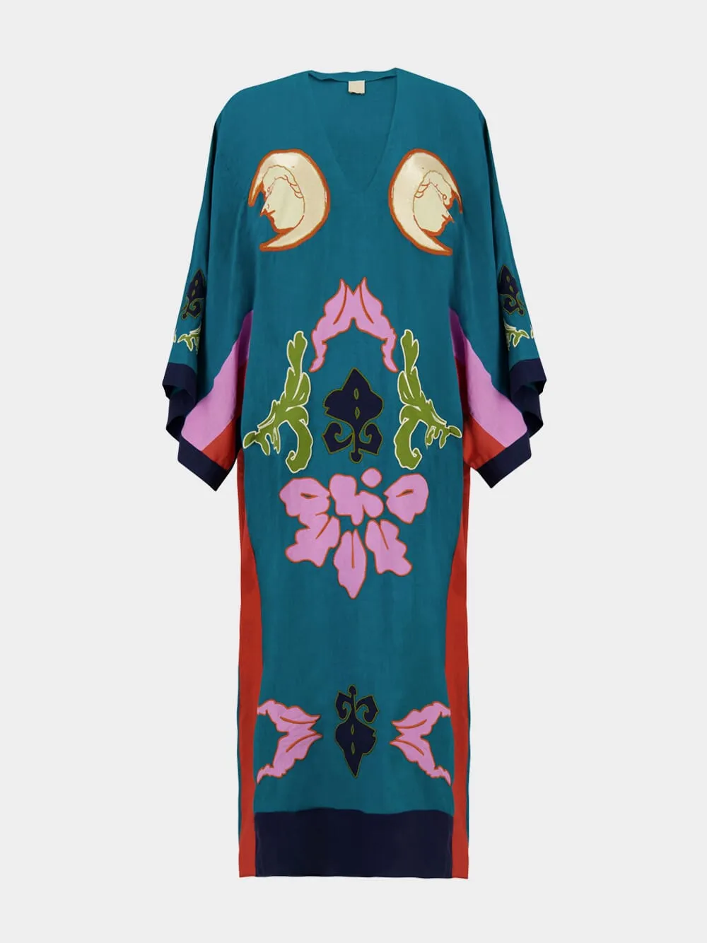 Cinnabar Linen Dress With Embroidered Patches sold by Fashion Clinic product image thumbnail 2