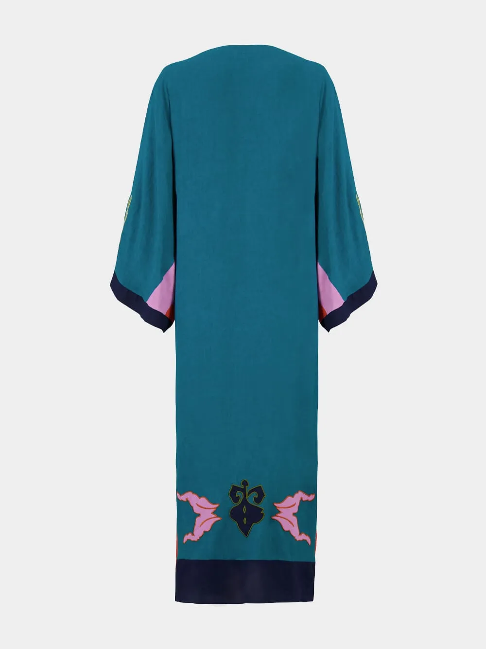 Cinnabar Linen Dress With Embroidered Patches sold by Fashion Clinic product image thumbnail 4