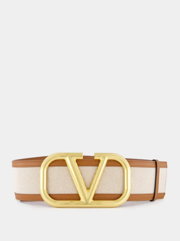 VLogo Signature Canvas Belt sold by Fashion Clinic