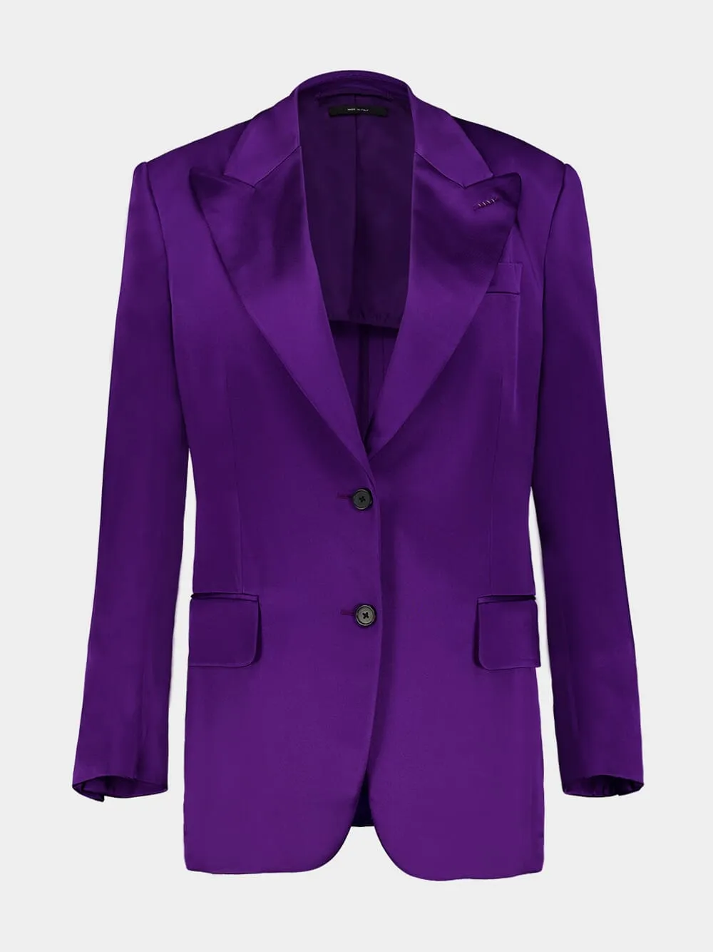 Single-Breasted Satin Blazer sold by Fashion Clinic