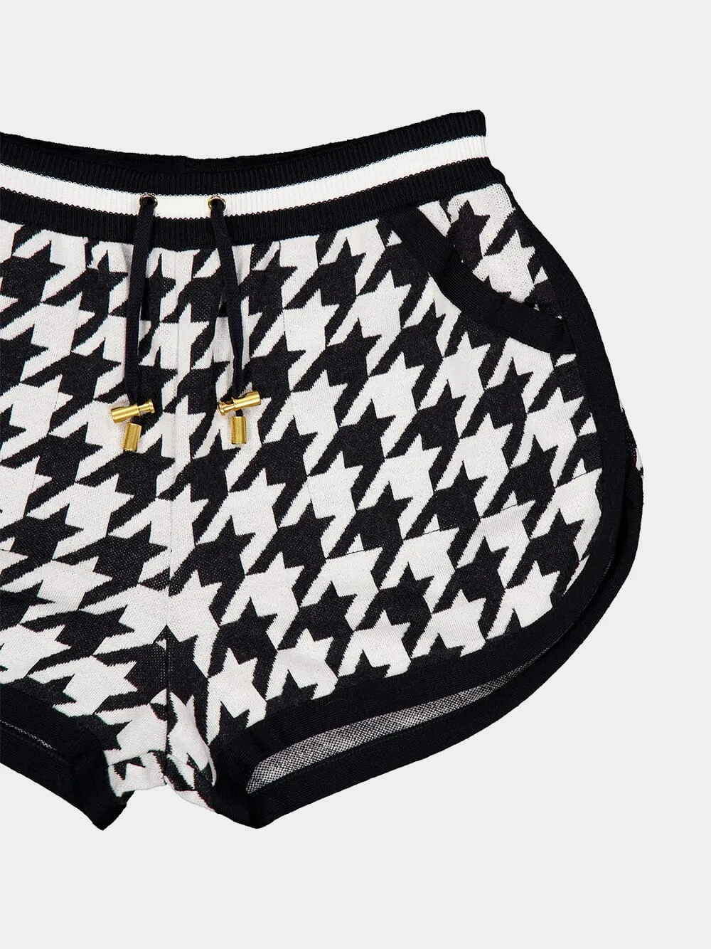 Houndstooth Jacquard Knit Shorts sold by Fashion Clinic product image thumbnail 3