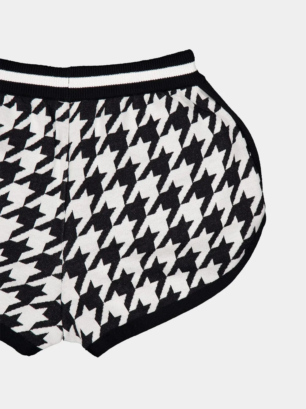 Houndstooth Jacquard Knit Shorts sold by Fashion Clinic product image thumbnail 4