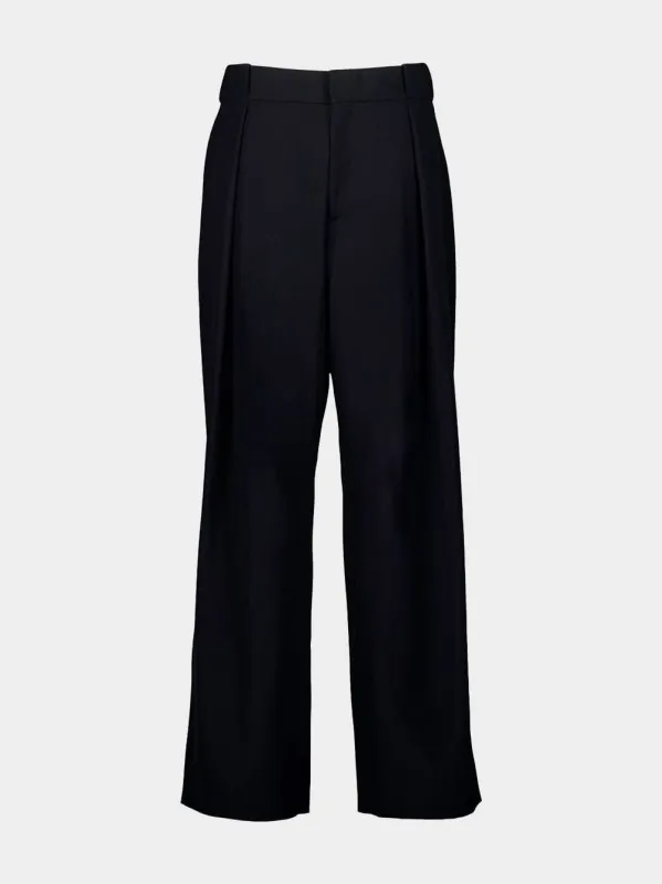 Wide-Leg Wool Trousers sold by Fashion Clinic