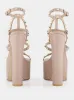 Rockstud Leather Platform Sandals sold by Fashion Clinic