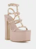 Rockstud Leather Platform Sandals sold by Fashion Clinic