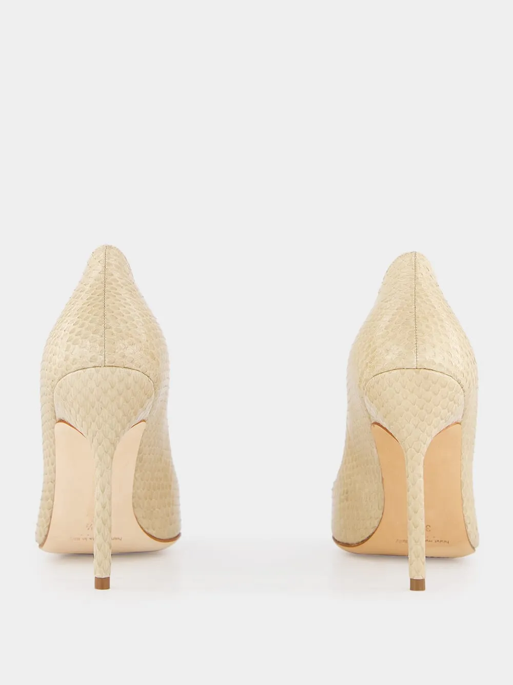 Beige Snakeskin-Effect Pointed Toe 105mm Pumps sold by Fashion Clinic product image thumbnail 5