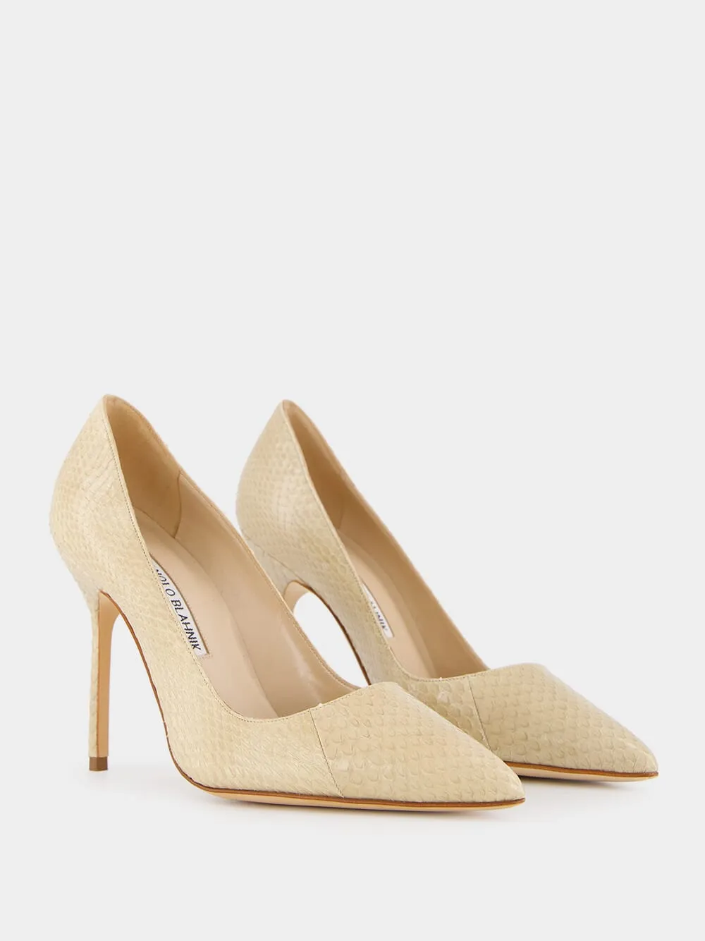 Beige Snakeskin-Effect Pointed Toe 105mm Pumps sold by Fashion Clinic product image thumbnail 3