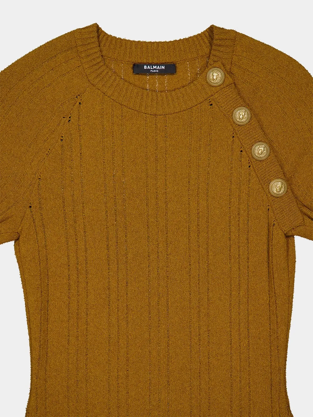 Camel Button-Embellished Midi Dress sold by Fashion Clinic product image thumbnail 3