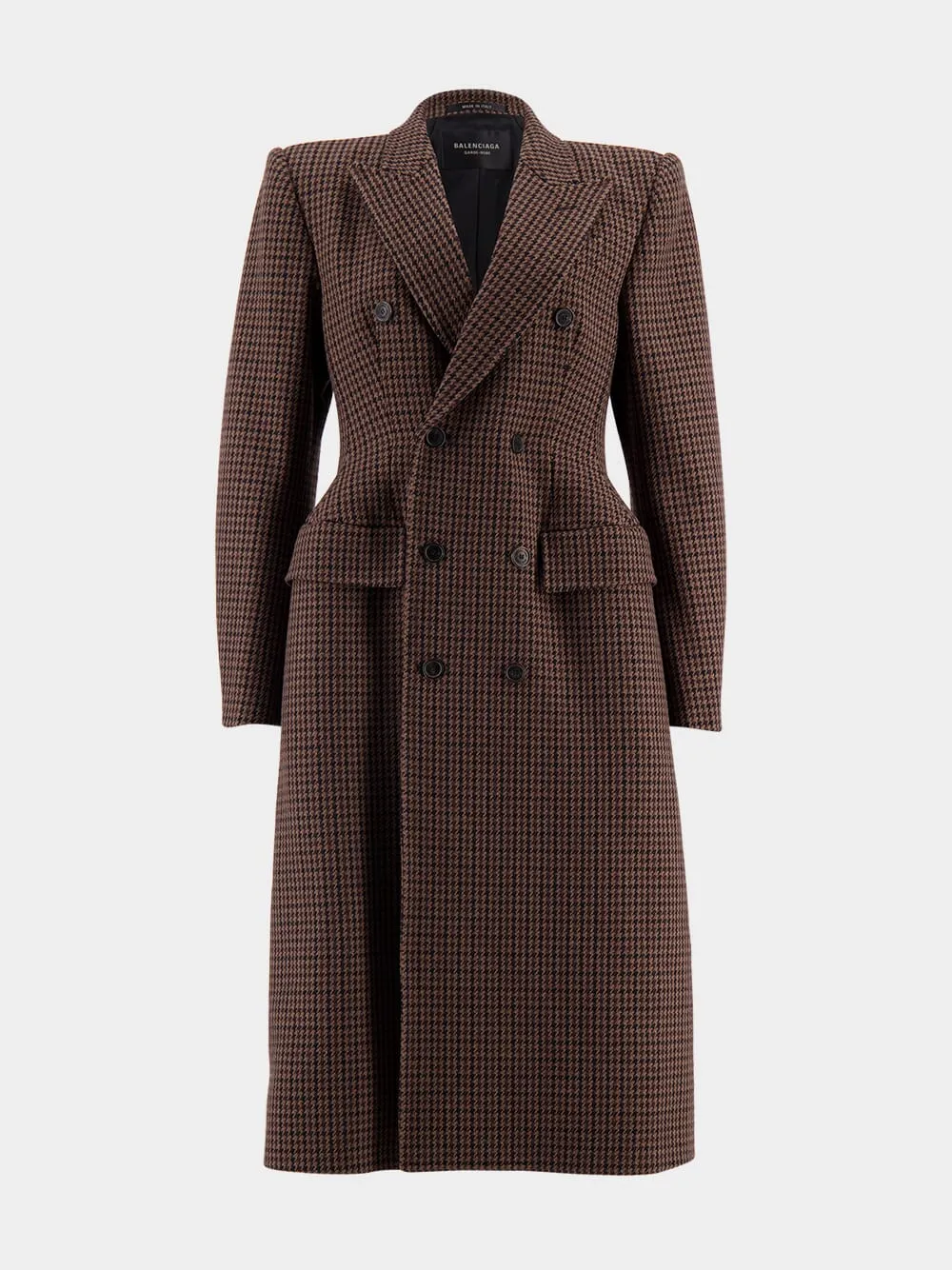 Checked Double-Breasted Coat sold by Fashion Clinic