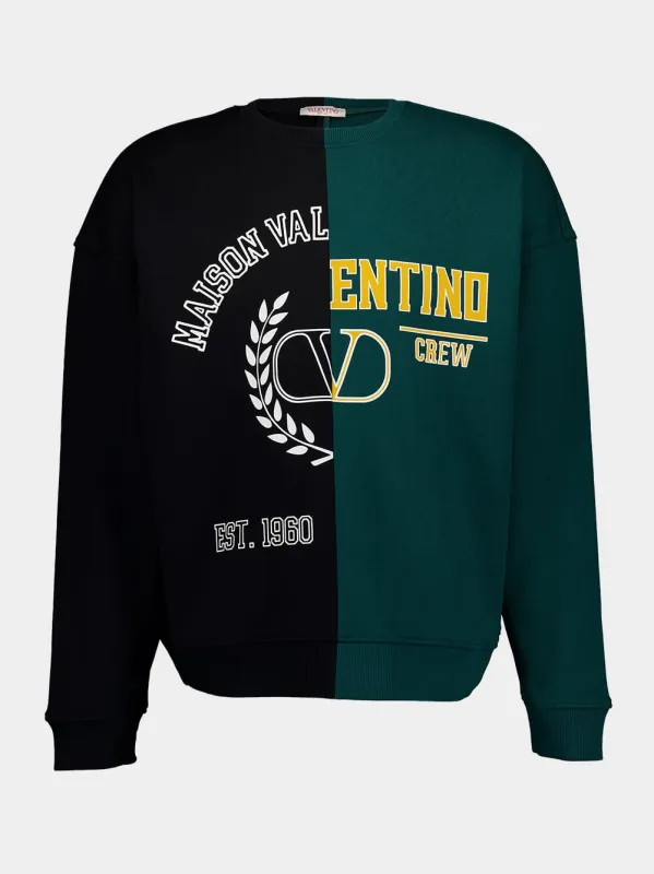 Patchwork Logo-Print Sweatshirt sold by Fashion Clinic