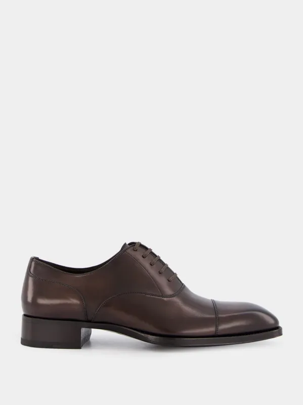 Burnished Leather Lace-Up Shoes made by Tom Ford