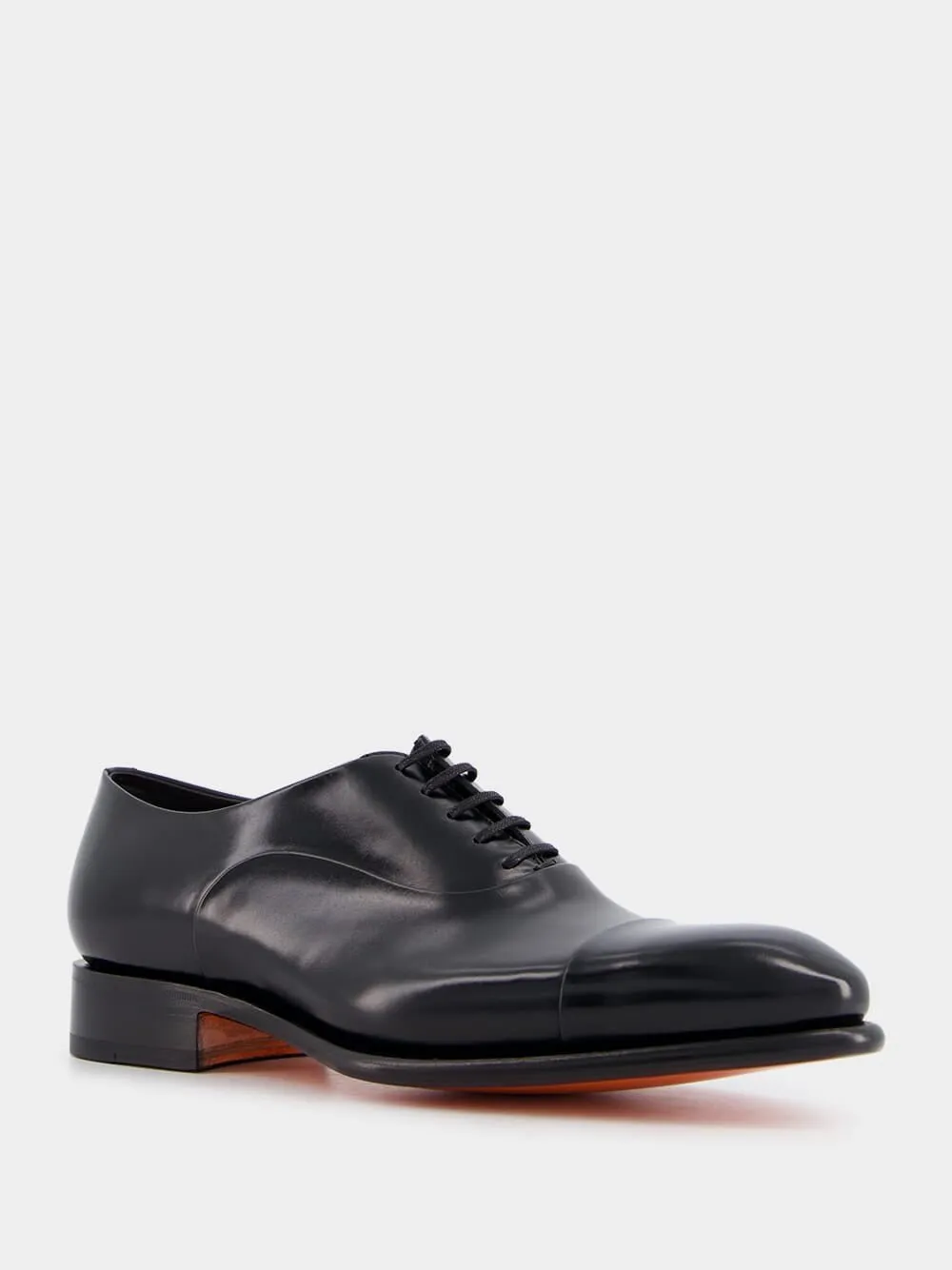 Polished Black Leather Oxford Shoes sold by Fashion Clinic product image thumbnail 3