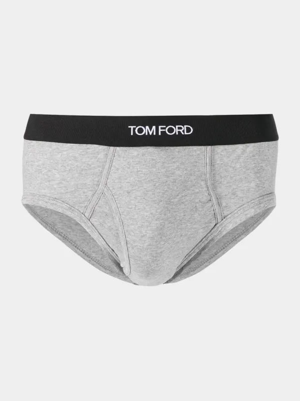 Grey cotton briefs sold by Fashion Clinic