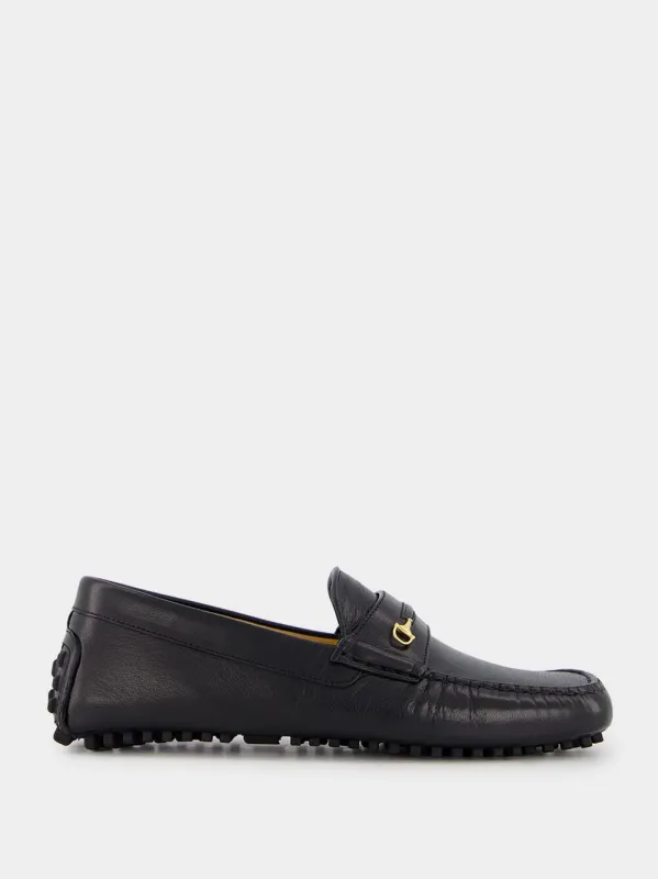 Horsebit Leather Square-Toe Loafers sold by Fashion Clinic