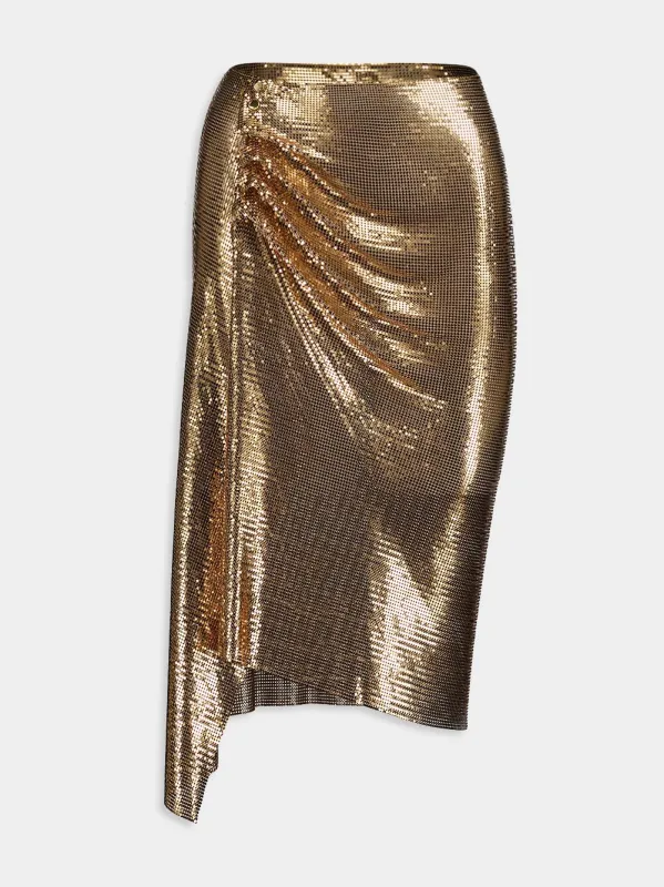 Metallic Ruched Skirt sold by Fashion Clinic