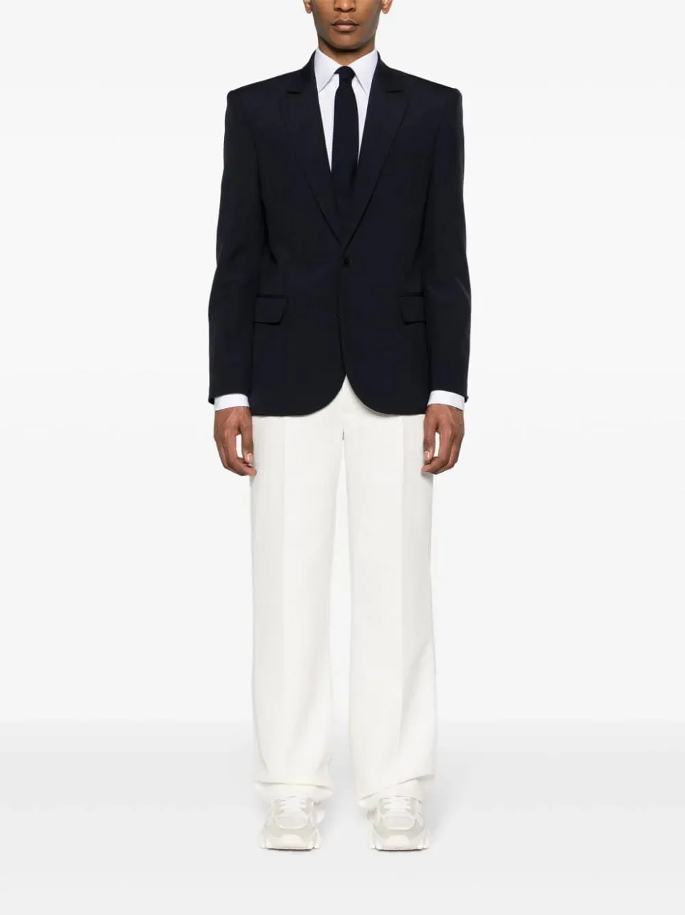 Navy Single-Breasted Wool Blazer sold by Fashion Clinic product image thumbnail 2