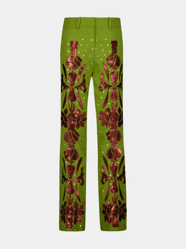 Vega Sequins Embroidered Pants sold by Fashion Clinic