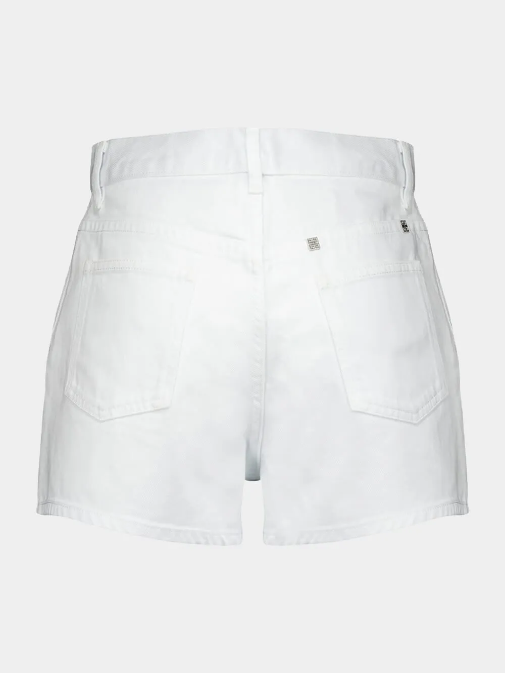 Slim Fit White Denim Shorts sold by Fashion Clinic product image thumbnail 3