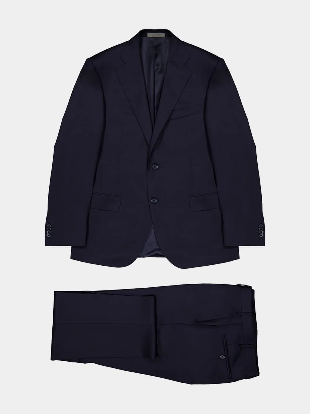 Single-Breasted Wool Navy Suit sold by Fashion Clinic