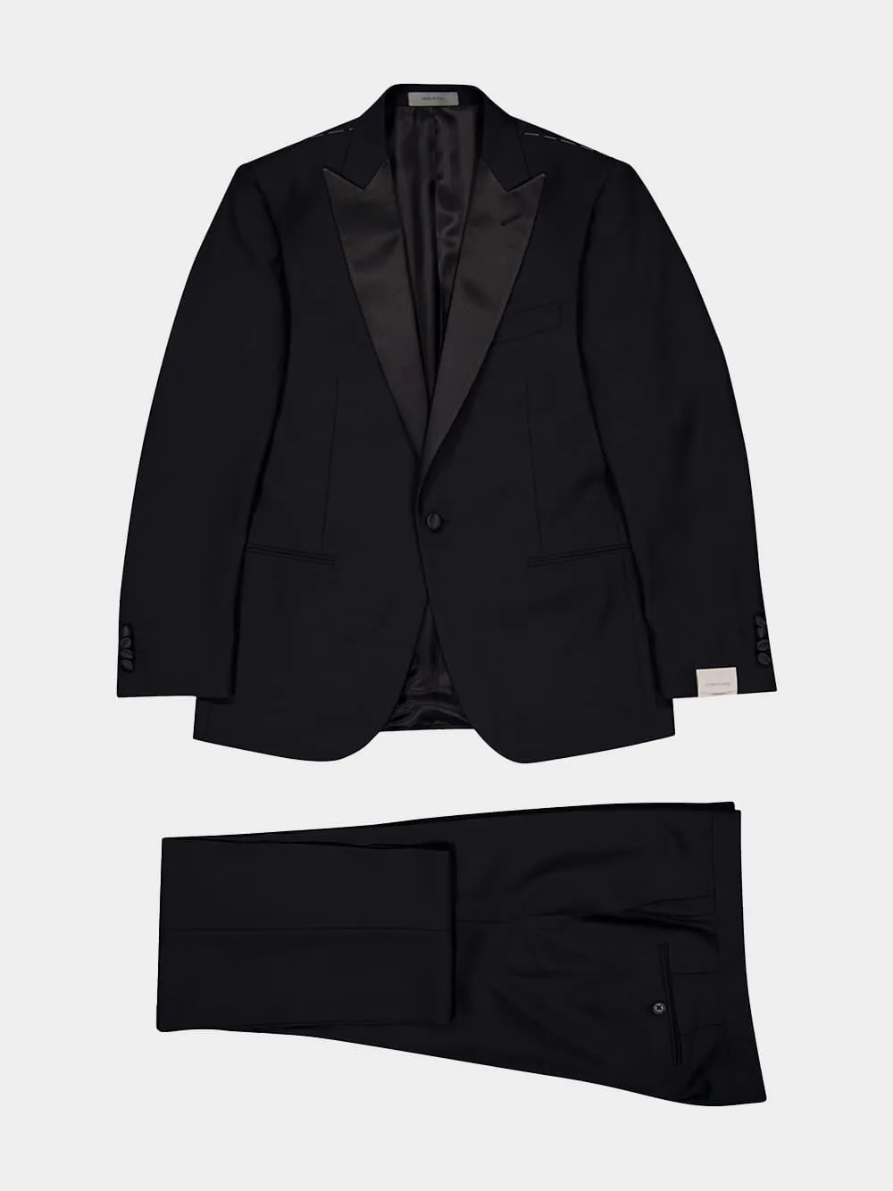 Single-Breasted Virgin-Wool Black Suit sold by Fashion Clinic