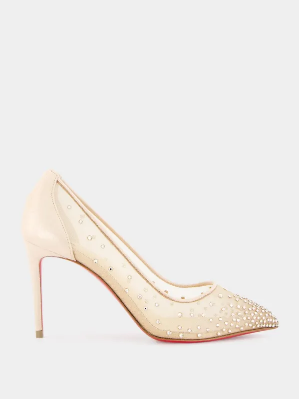 Follies Strass 85mm Mesh Pumps sold by Fashion Clinic