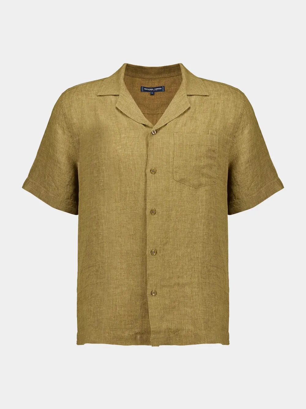 Angelo Khaki Brown Linen Shirt sold by Fashion Clinic