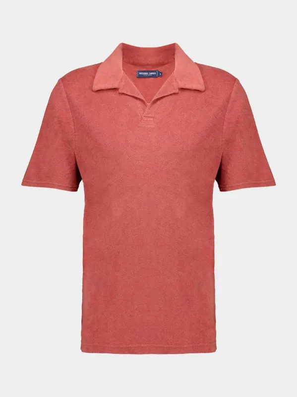 Dusty Coral Faustino Terry Cotton Polo sold by Fashion Clinic