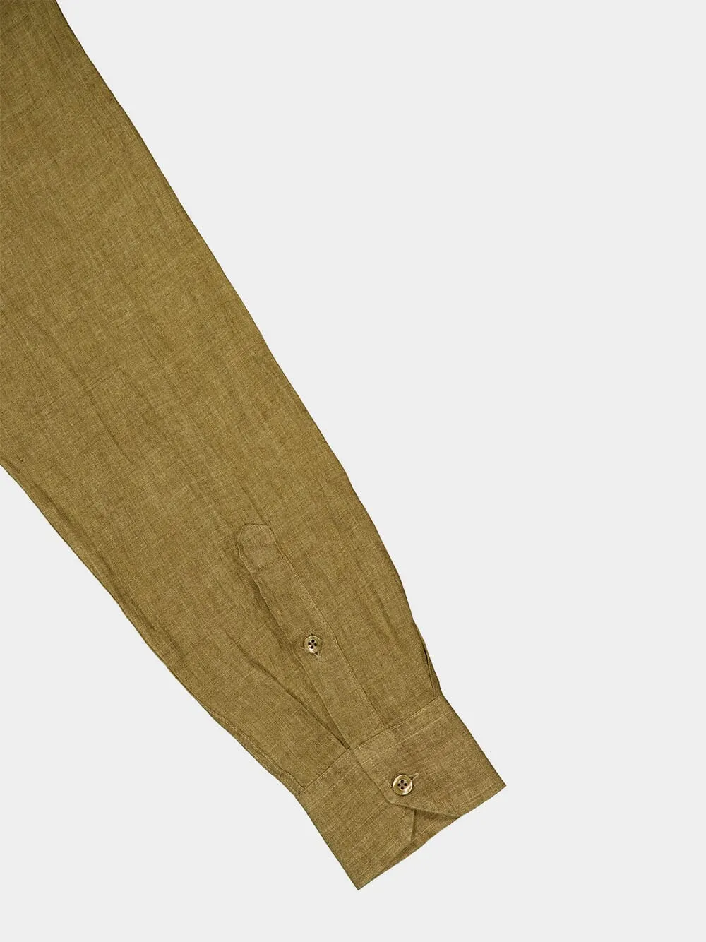 Antonio Khaki Brown Linen Shirt sold by Fashion Clinic product image thumbnail 4