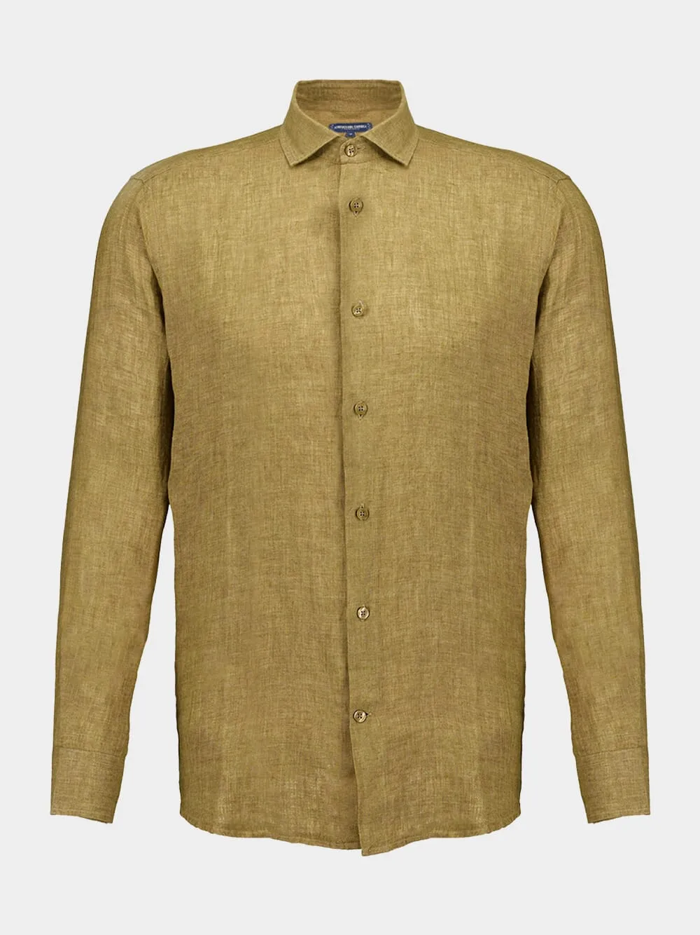 Antonio Khaki Brown Linen Shirt sold by Fashion Clinic