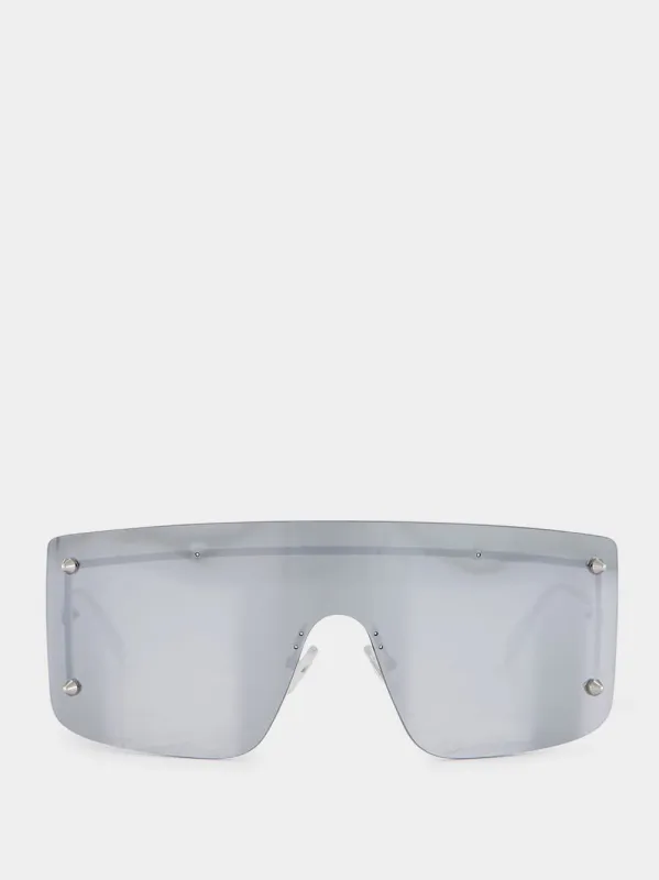 Silver Spike Studs Mask Sunglasses made by Alexander McQueen