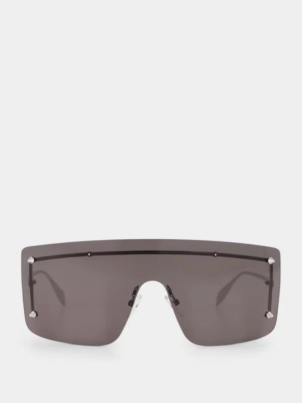Smoke Spike Studs Mask Sunglasses made by Alexander McQueen