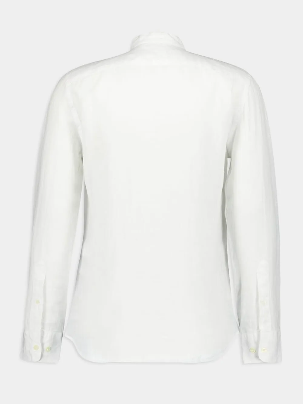 Band-Collar White Linen Shirt sold by Fashion Clinic product image thumbnail 2