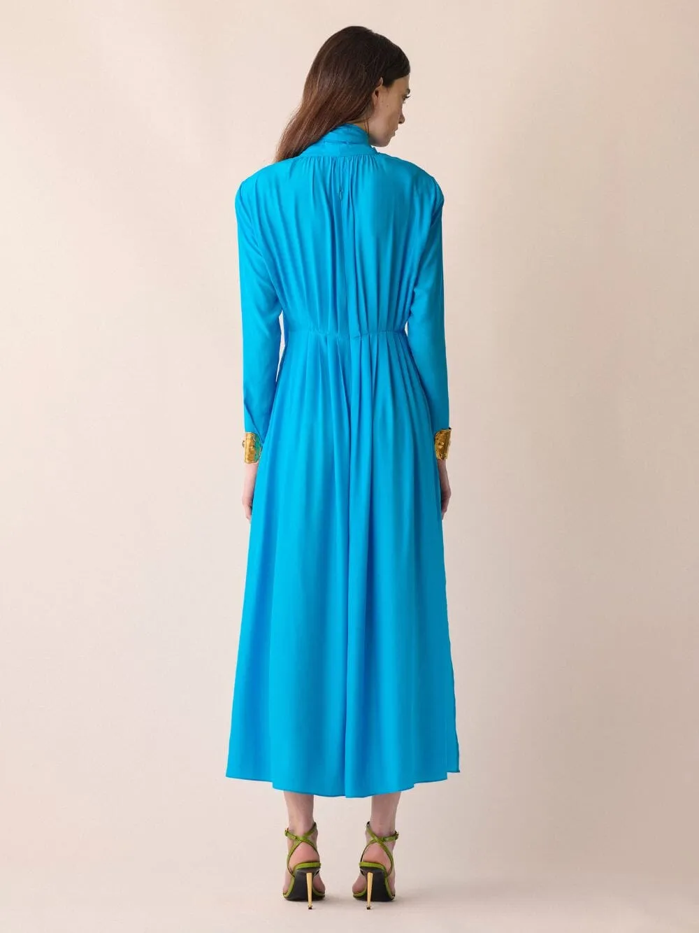 Perseus Silk Maxi Dress With Detachable Flower Brooch sold by Fashion Clinic product image thumbnail 4