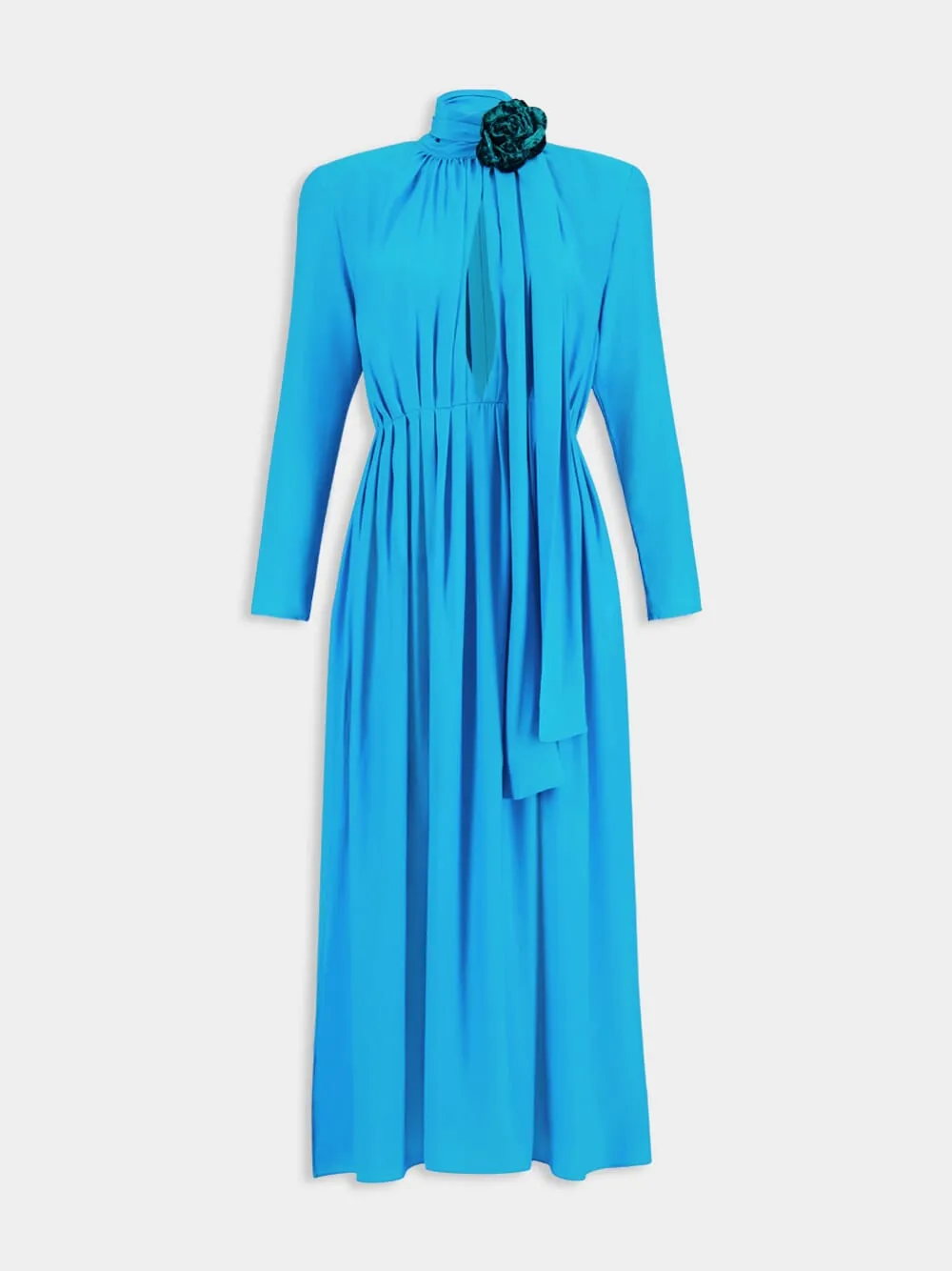 Perseus Silk Maxi Dress With Detachable Flower Brooch sold by Fashion Clinic product image thumbnail 2