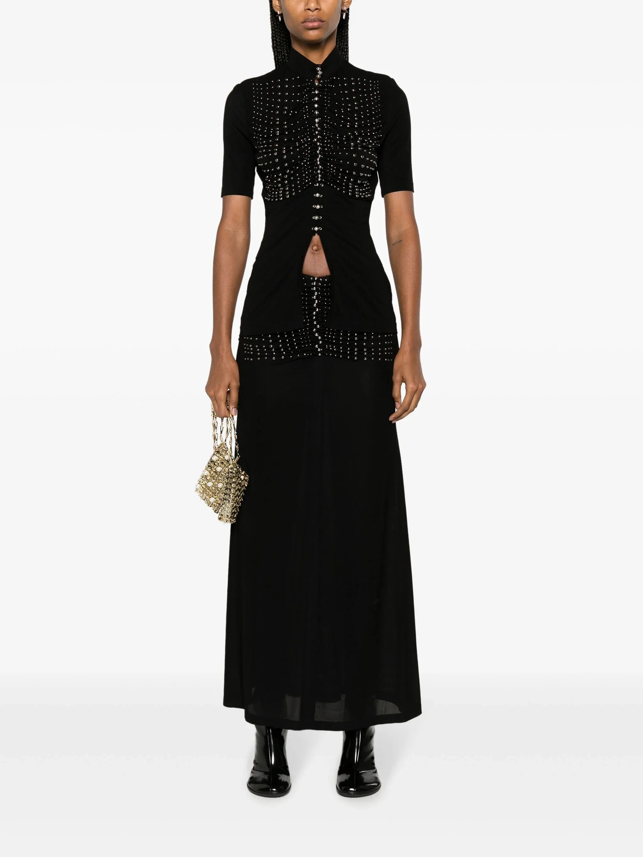 High-Waisted Studded Skirt sold by Fashion Clinic product image thumbnail 2