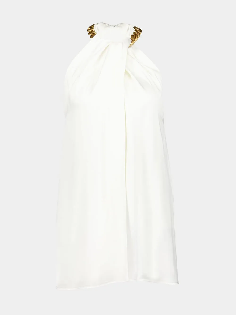 Halterneck Chain Silk Top sold by Fashion Clinic