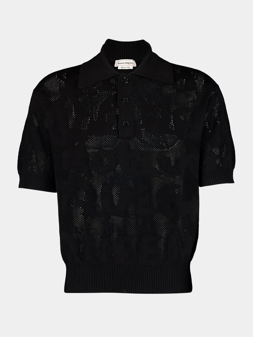 Graffiti Mesh Cotton Polo sold by Fashion Clinic