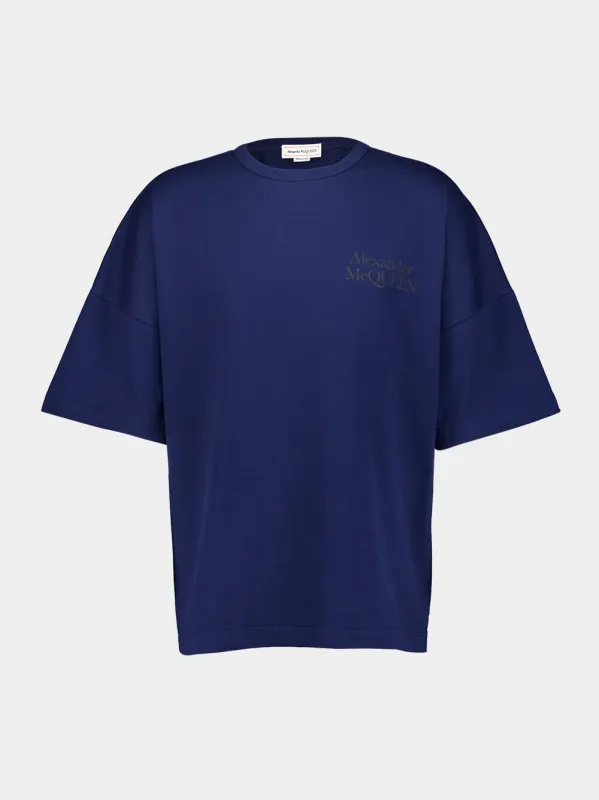 Exploded Logo Oversized Blue T-Shirt sold by Fashion Clinic