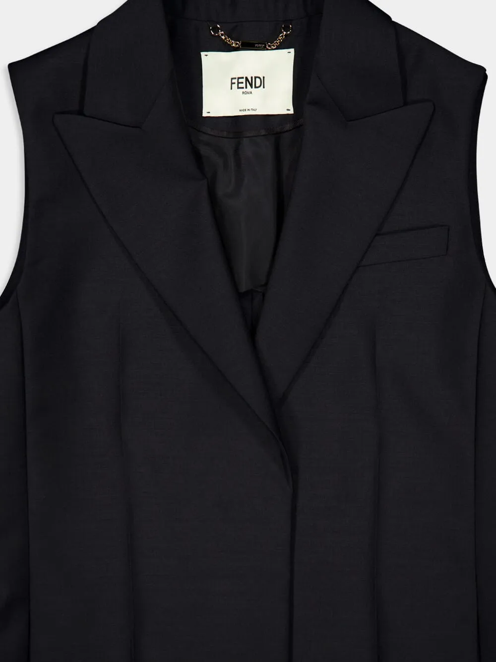 Black Mohair Tailored Gilet sold by Fashion Clinic product image thumbnail 4