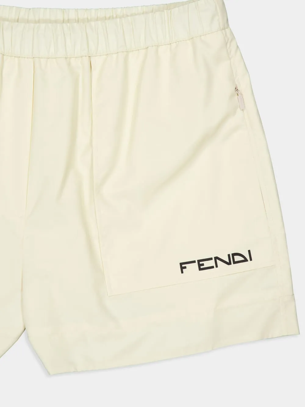 Cream Nylon Logo Shorts sold by Fashion Clinic product image thumbnail 4