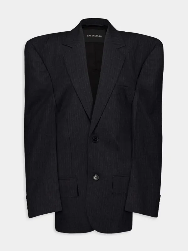 Pinstripe Wool Blazer sold by Fashion Clinic